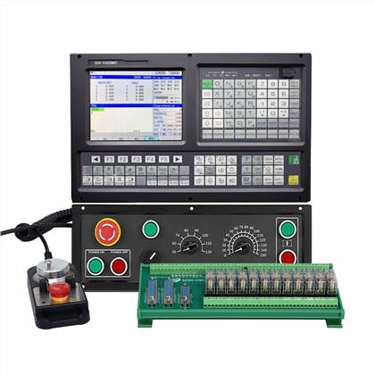 GH1000TC-3 axis Lathe CNC controller<br />
1) Support Dual analog voltage(0~10V) & C-axis for Spindle servo(M800)<br />
2) Support Stepper/Increment/Absolute/EtherCAT/Powerlink Servo for Feeding Axes<br />
3) Scanning Function & Auto Tool Setter/Probe<br />
